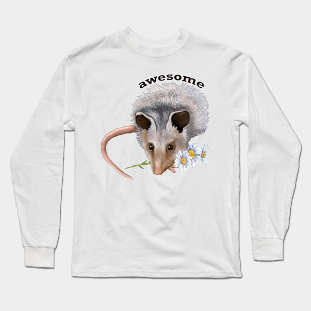 Awesome Possum Long Sleeve T-Shirt by Julie Townsend Studio